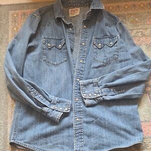 Levi's Blue Denim Button-Up Shirt
